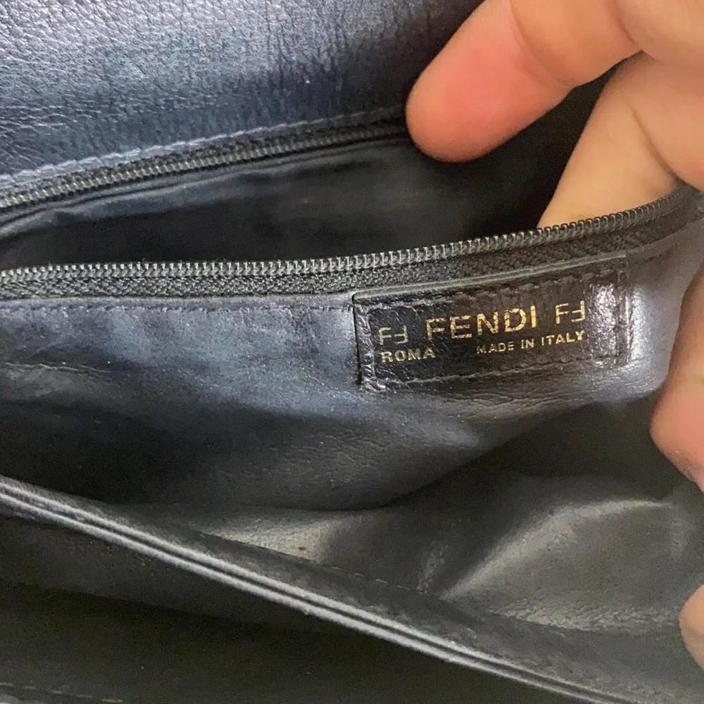 Vintage Fendi Black‎ Clutch Shoulder Bag